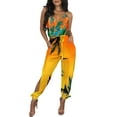 thumbnail image 2 of Seyurigaoka Women Sexy Jumpsuit Printed Pattern Deep V-neck Sleeveless Overalls, 2 of 3