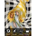 thumbnail image 7 of Gnomes Plaid Cloth Napkins Set of 4 Reusable Dinner Napkins, Yellow Sunflower Farmhouse Bee Black Check Cocktail Napkin Washable Table Napkins for Wedding/Holiday Party/Baby Shower 20"x20", 7 of 7