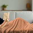 thumbnail image 3 of Orange Soft Flannel Fleece Throw Blanket, Abstract Repeating Diagonal Wavy Line Pattern Retro Style Ornament, Cozy Plush for Indoor and Outdoor Use, 60" x 80", Burnt Orange Pale Orange, by Ambesonne, 3 of 5