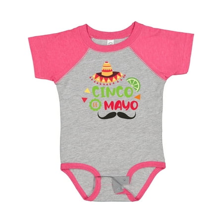 

Inktastic Cinco De Mayo with Sombrero Lime and Mustache Gift Baby Boy Bodysuit