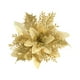 thumbnail image 5 of 10x simulación de flor de pascua Artificial, corona de flores navideñas, decoración navideña de flores artificiales para fiestas y vacaciones Dorado, 5 of 8