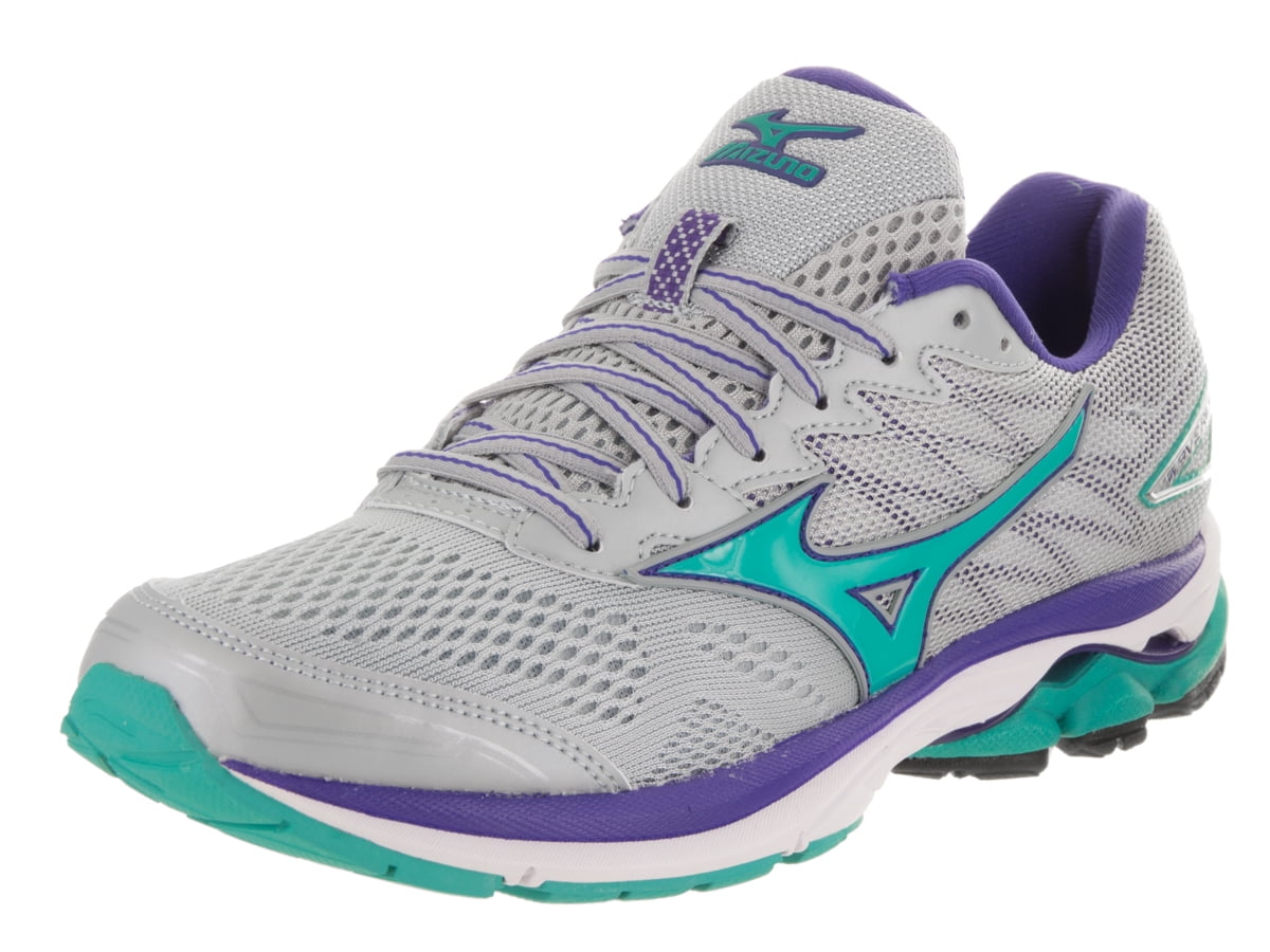 Mizuno Womens Wave Rider 20 Running Shoes Gray/Aqua Size 10 - Walmart.com