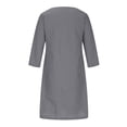 thumbnail image 5 of Linen Long Sleeve Shirts Women Clearance Juebong Summer Linen Tunic Tops Plus Size Blouse Shirts Casual Loose Cotton Linen Cotton Linen Tshirt Tops 3/4 Roll Sleeve V Neck Tunic Tees Trendy Blouses, 5 of 5