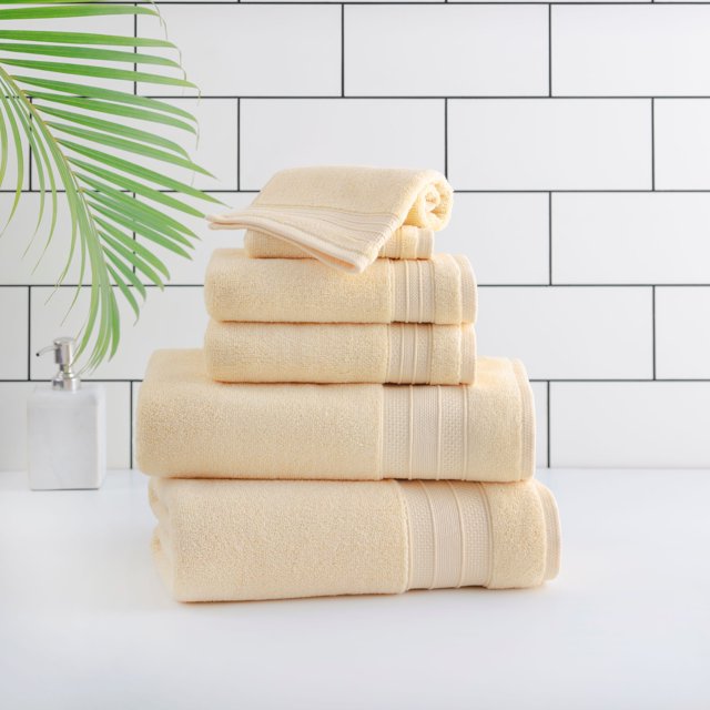 hometrends Solid Bath Towel 6-Piece Set, Yellow