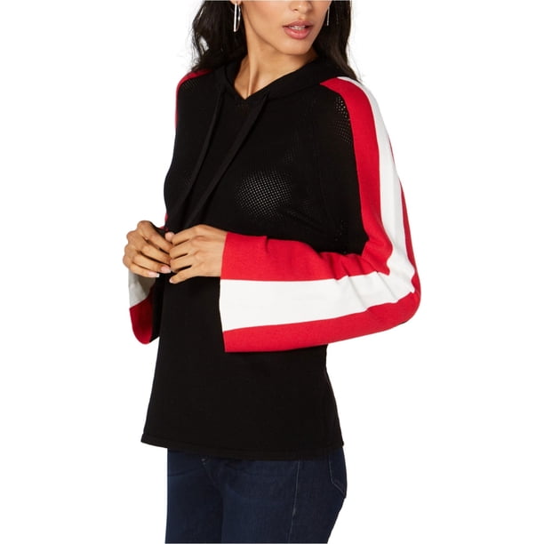 INC Womens Colorblocked Sudadera con Capucha, Negro, Pequeño