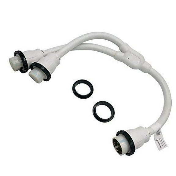 Parkworld 692057W Marine Shore Power 50 AMP Splitter, SS2-50P Male Plug to (2) SS2-50R Female Receptacle, 125V/250V (White)
