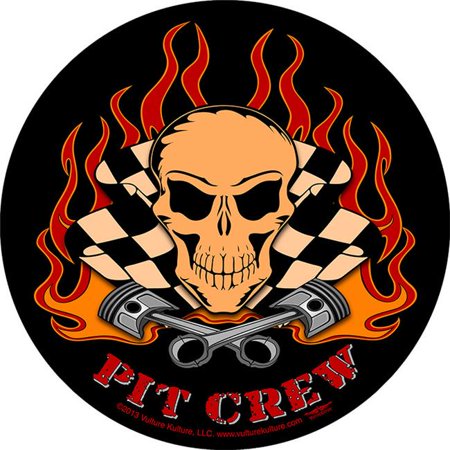 

Vulture Kulture VK023 10 in. Pit Crew Round Metal Sign