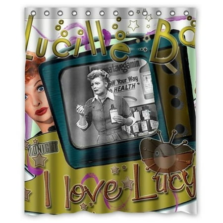 Ganma I Love Lucy Shower Curtain Polyester Fabric Bathroom