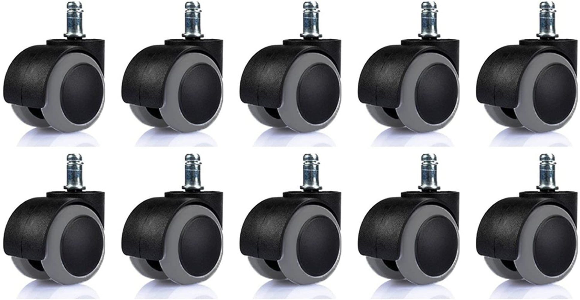 Wideskall 10 Pieces Replacement Swivel Office Chair Wheels Rubber