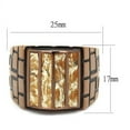 thumbnail image 2 of Mens Coffee Brown Ring Anillo Cafe Para Hombres Stainless Steel with Leather in Multi Color, 2 of 4