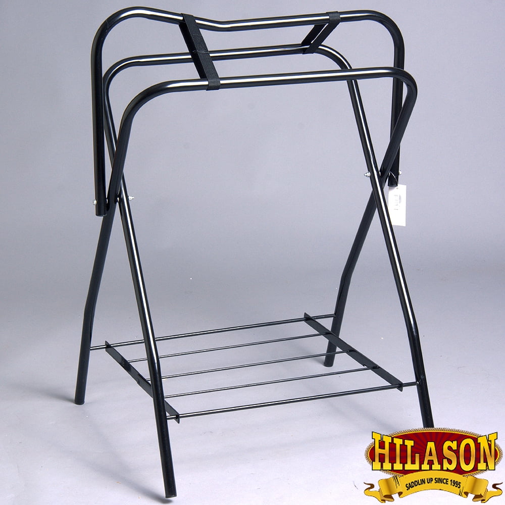 HILASON PORTABLE WESTERN / ENGLISH FOLDING FLOOR METAL SADDLE RACK ...