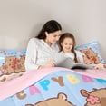 thumbnail image 4 of Erosebridal Kids Kawaii Capybara With Funny Food Twin Bedding Sets 7-Piece,Boys Girls Cute Flowers Ice Cream Bedding Comforter SetPink Reversible, 4 of 6