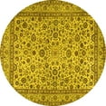 thumbnail image 1 of Ahgly Company Machine Washable Indoor Round Persian Yellow Traditional Area Rugs, 6' Round, 1 of 4