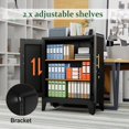 thumbnail image 6 of Black Metal Storage Cabinet, 36" Tall Locking Storage Cabinet with 2 Adjustable Shelves, Steel Locker Organizer, for Office, Home, School, 6 of 8