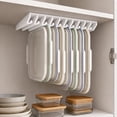thumbnail image 7 of Space Saving Under Shelf Lid Organizer, 8 Slot Durable Plastic Construction, Fits Kitchen Cabinet Pantry Shelf And Countertop, White Storage Organizer, 7 of 7