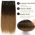 thumbnail image 5 of SEGO Clip in Hair Extensions Human Hair 100% Real Remy Hair 10-24 inch Full Head Thick Hair Pieces Silky Straight Balayage Hair Cleanrance, 5 of 9