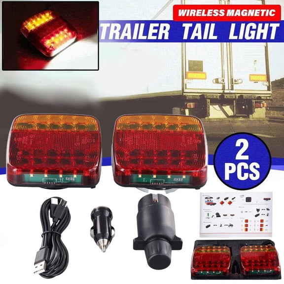 HPDL 12V LED Magnetic USB Wireless Tow Towing Trailer Rear Tail Light Truck Lamp τ `й