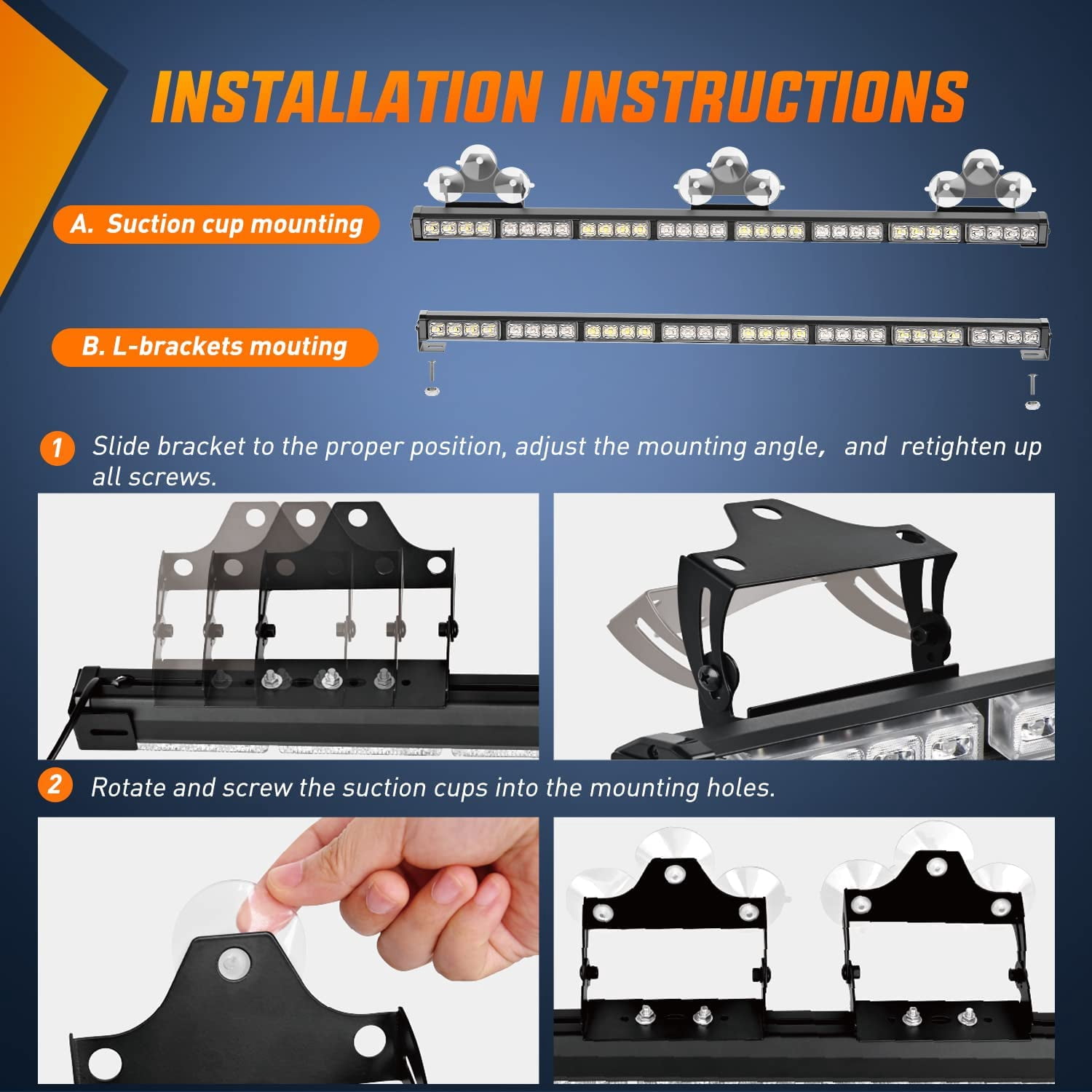 Nilight 35" LED Directional Light Bar, 32 LEDs, 21 Lighting Modes, 12V Vehicle Power Plug, Universal Fit for Trucks and Utility Vehicles