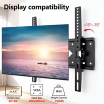 Universal TV Wall Mount Bracket, 26-65 Inch Compatibility, 110 lbs, 15° Tilt