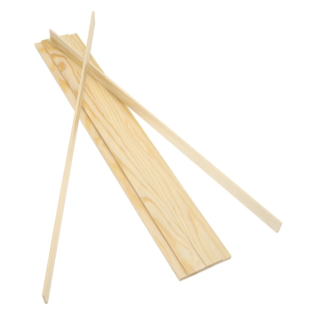 Uxcell 10Pcs Tiras de Madera, 5/64" x 7/8" x 16" Palitos de Madera Delgados, Dowel de Madera Cuadrada Sin Terminar para Manualidades DIY y Fabricación de Modelos - 2x20x400mm