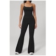 thumbnail image 5 of PISONIC Workout Sets for Women, 2 Piece Seamless Spaghetti Straps Crop Top Matching High Waist Flare Leggings Gym Yoga Outfits, 5 of 8