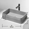 thumbnail image 3 of VIGO Cypress Modern Gray Concreto Stone 21 in. L x 14 in. W x 5 in. H Rectangular Fluted Bathroom Vessel Sink, 3 of 10