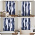thumbnail image 5 of Navy Blue Sheer Curtains 63 Inch Length, Light Filtering Voile Curtain Panel, Modern Moire Abstract Ripple Geometric Rod Pocket Drapes Window Treatments for Living Room Bedroom 52"x63", 5 of 9