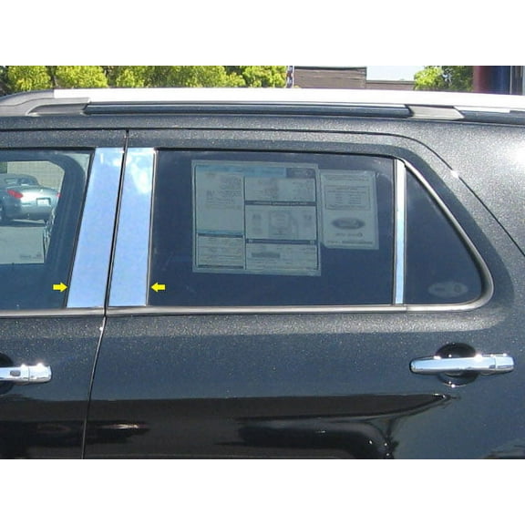 Stainless Steel Pillar Trim 6Pc Fits 2011-2019 Ford Explorer PP51333 QAA