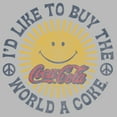 thumbnail image 2 of Junior's Coca Cola Unity Distressed Sun Logo Graphic Tee Athletic Heather 2X Large, 2 of 3