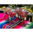 thumbnail image 2 of Hand Blown Modern Margarita Glasses – Set of 4 Confetti Carmen Margarita Glasses 12 oz., 2 of 4