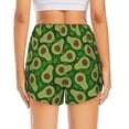 thumbnail image 4 of Xecao's Big Colorful Avocados for a double-layer running short for women, perfect for gym, tennis, and more, featuring a convenient pocket., 4 of 9