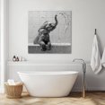 thumbnail image 3 of Grey Elephant Wall Art Painting on Canvas, Modern Art Bathtub Canvas Art Home Prints Wall Art Framed Modern Artwork for Living Room Bedroom Wall Decor 12x12in, 3 of 9