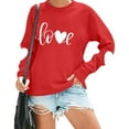 thumbnail image 6 of FDGIU Women's Valentine Pullover Sweatshirt, Cozy Heart Print Long Sleeve Top for Valentine's Day & Comfortable Trendy Style, 6 of 7
