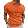 thumbnail image 2 of LSLJS Men Casual Solid Turndown Pullover Fashion Button Short Sleeve Blouse, Mens Shirts Summer Clothes, 2 of 6