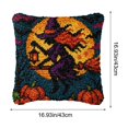 thumbnail image 2 of Halloween Needlepoint Cushion Cover Kit, Printed Canvas Half Cross Stitch Project with Yarn and Embroidery Supplies for Handmade Sofa Pillow Decor, Autumn Crafting and Home Display, B, 2 of 6