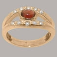 thumbnail image 2 of LBG British Made 9k Rose Gold Womens Ring Natural Garnet & Cultured Pearl Band Ring - 33 size options - Size 7.5, 2 of 7