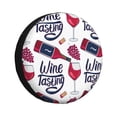 thumbnail image 1 of Bingfone Bouteille de Verre à Vin Rouge pour Housse de Pneu de Rechange, Protecteurs de Roue Universels Imperméables pour RV, Caravane, Remorque de Voyage, SUV, Camion-14 Pouces, 1 of 6