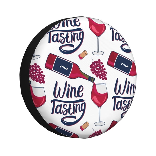 Bingfone Bouteille de Verre à Vin Rouge pour Housse de Pneu de Rechange, Protecteurs de Roue Universels Imperméables pour RV, Caravane, Remorque de Voyage, SUV, Camion-14 Pouces