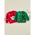 thumbnail image 3 of RUINIXCW Toddler Baby Baby Girl Boy Christmas Ugly Sweater Fall Winter Xmas Fuzzy Mohair Knit Sweaters Infant Girl Boy Warm Jumper Pullover Tops, 3 of 10