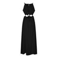 thumbnail image 4 of IROINNID Women's Sleeveless A-Line Dress Round Neckline Backless Beach Temperament Dress Regular Solid Color Dress, 4 of 8