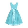 thumbnail image 4 of DPOIS Kids Flower Girls Elegant Sleeveless Wedding Party Formal Dress Blue 2, 4 of 7