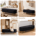 thumbnail image 4 of 64.5" Storage Ottoman Bench with 350lb Capacity, Teddy Fleece Upholstered End of Bed Bench, Black Ottoman with Storage, Footrest, 4 of 8