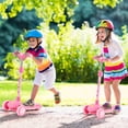 thumbnail image 4 of Costway Trottinette pour Enfants à 3 Roues Trottinette Pliable pour Tout-Petits avec Roues LED Lumineuses Rose, 4 of 10