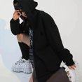 thumbnail image 6 of Men Women Jacket Coat Hooded Drawstring Long Sleeve Zipper Placket Outwear with Pockets Loose Fit Sweatshirt Outwear, 6 of 8