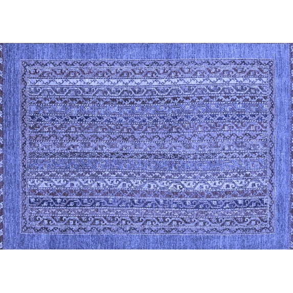 Ahgly Company Indoor Rectangle Oriental Blue Modern Area Rugs, 2' x 5'