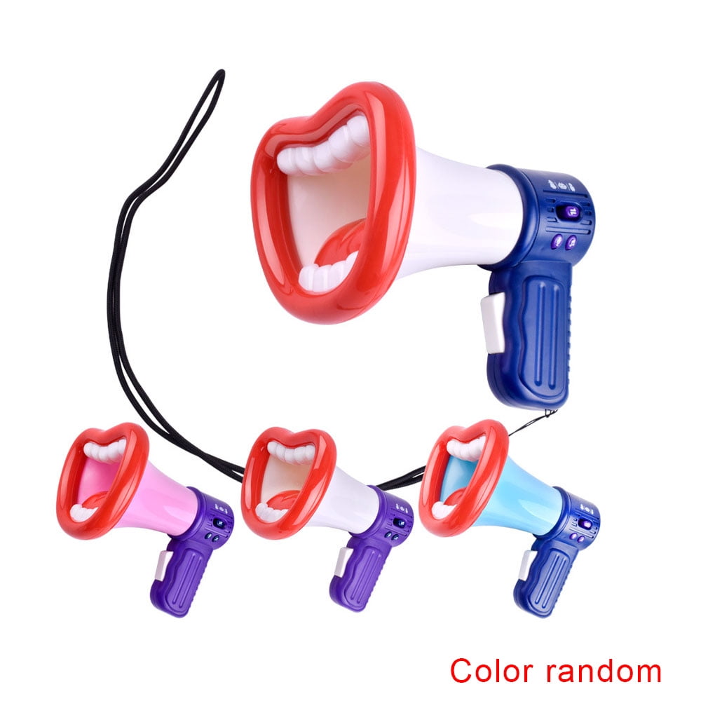 Big Red Lips Toy Megaphone LED Lights and 5 Different Sound Effects,Big Mouth Loudspeaker Child Megaphone Voice Changer for Kids with Megaphone Function 