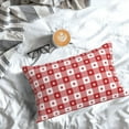 thumbnail image 5 of Pofeuu Red Plaid Daisy Print Polyester Microfiber Plush Pillowcases, Super Soft and Cozy Pillow Case Covers with Envelop Closure（Pillow core not included）-14"x20", 5 of 6