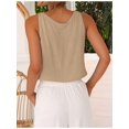 thumbnail image 5 of Women'S Crop Tank Tops Spring Summer Sleeveless V Neck Cropped Casual Beach Tops Shirts Khaki XS, 5 of 7