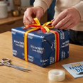 thumbnail image 4 of Funny Father’s Day Wrapping Paper for Men Humorous Navy Blue Gift Wrap for Dad Grandpa Father’s Day Birthday Gifts 4 Sheets 28" x 40", 4 of 4