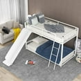 thumbnail image 2 of Harper & Bright Designs Metal Bunk Bed with Slide, Twin Over Twin Bunk Bed Metal Frame with Stairs, Safety Guard Rails for Adults, Easy to Assemble, No Box Spring Required, White, 2 of 9
